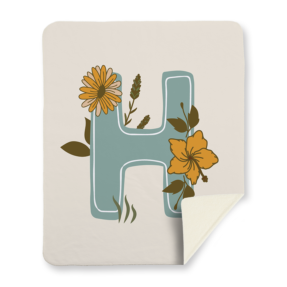 vintage-floral-letter-h-blanket-sherpa