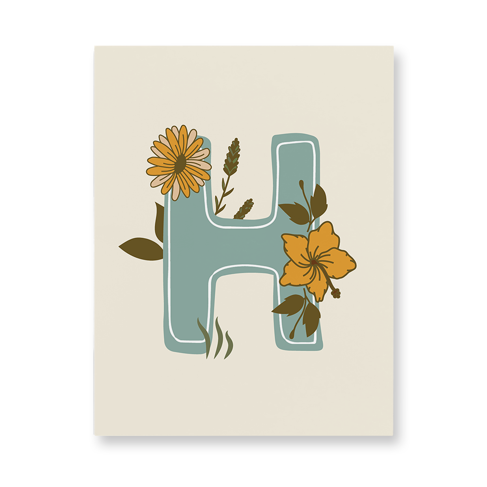 vintage-floral-letter-h-aluminum-wall-art