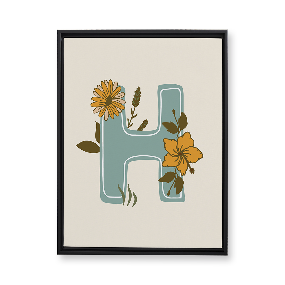 vintage-floral-letter-h-floating-canvas-wall-art