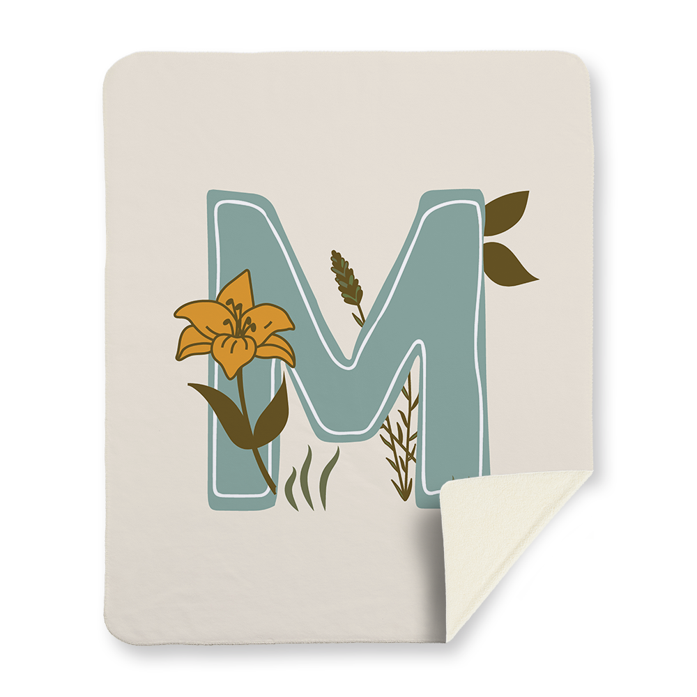 vintage-floral-letter-m-blanket-sherpa