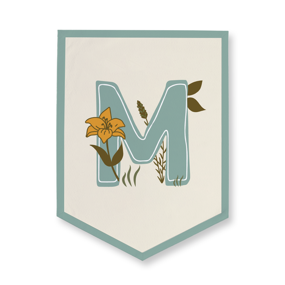 vintage-floral-letter-m-camp-flag-five-point