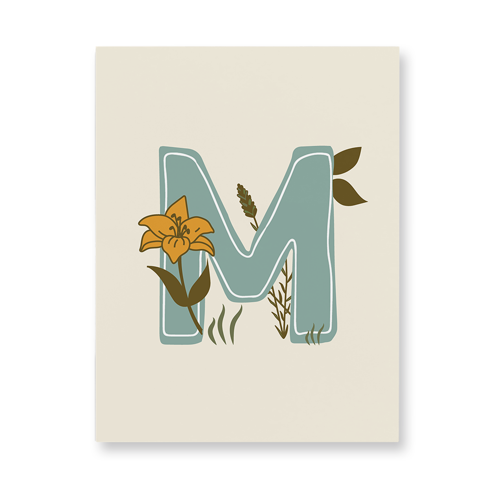 vintage-floral-letter-m-aluminum-wall-art