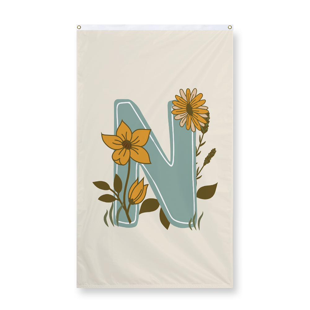 vintage-floral-letter-n-display-flag