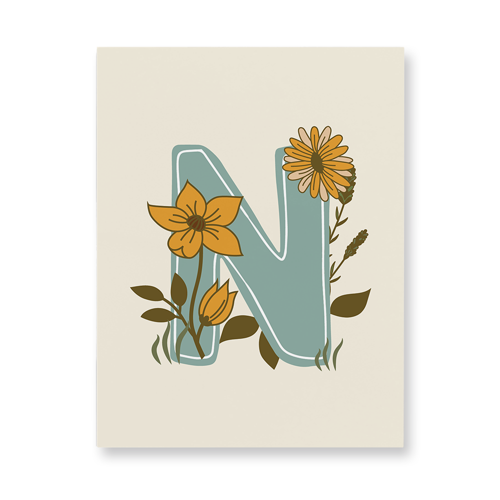 vintage-floral-letter-n-aluminum-wall-art