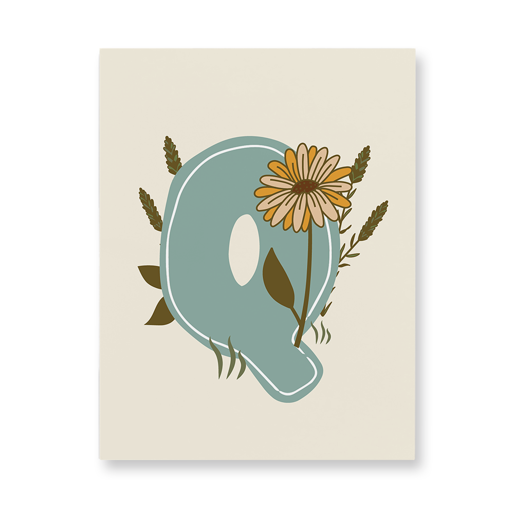 vintage-floral-letter-q-aluminum-wall-art