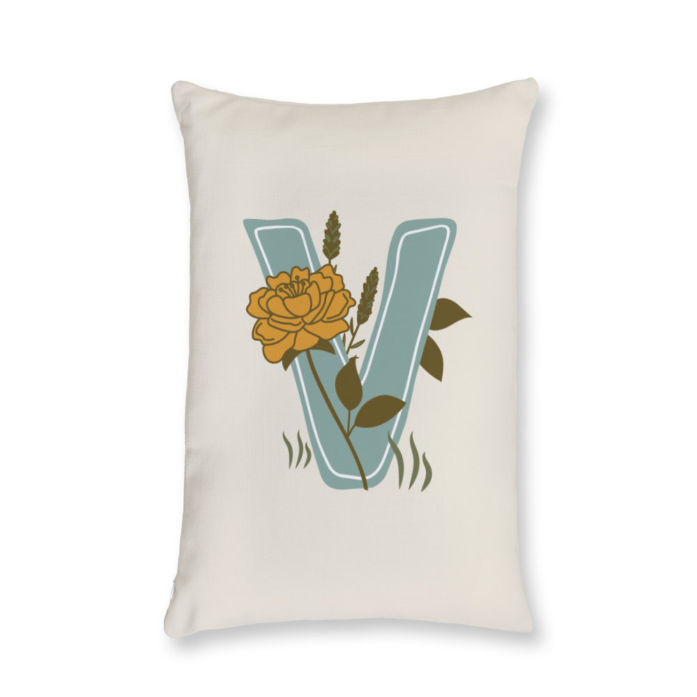 vintage-floral-letter-v-throw-pillow