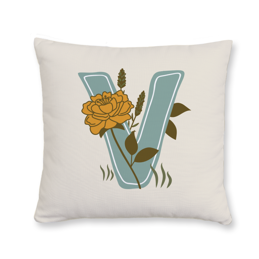 vintage-floral-letter-v-throw-pillow