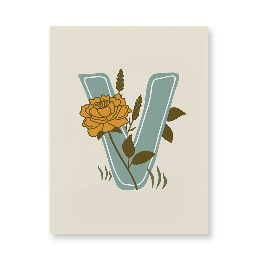 vintage-floral-letter-v-acrylic-wall-art
