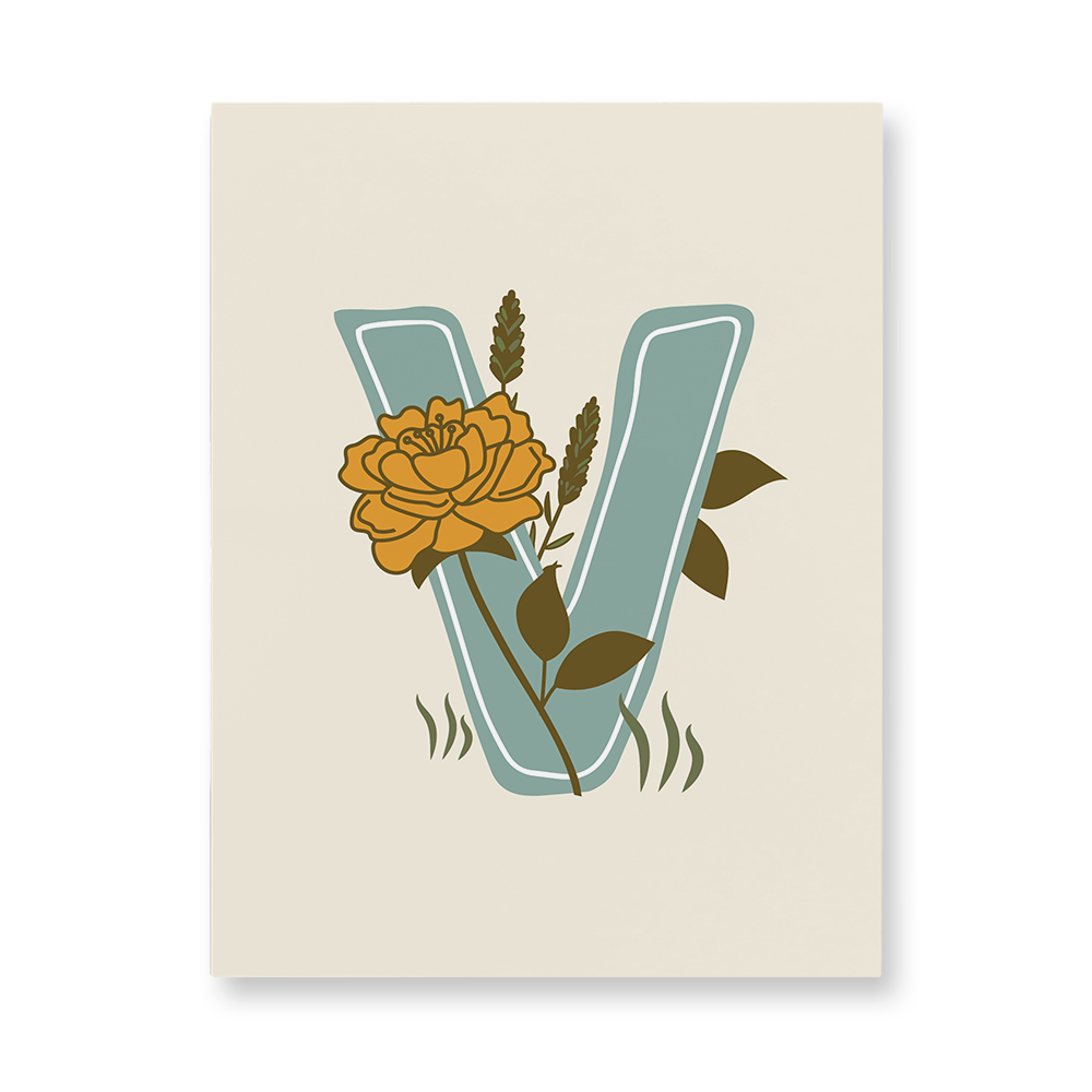 vintage-floral-letter-v-aluminum-wall-art