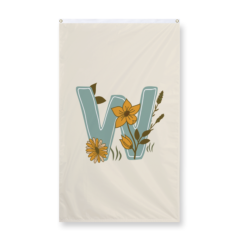 vintage-floral-letter-w-display-flag