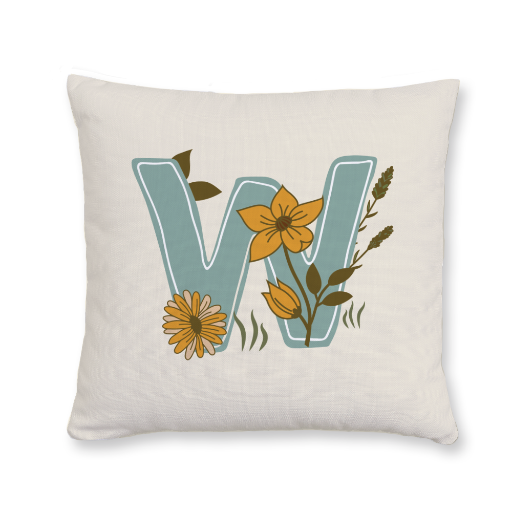 vintage-floral-letter-w-throw-pillow