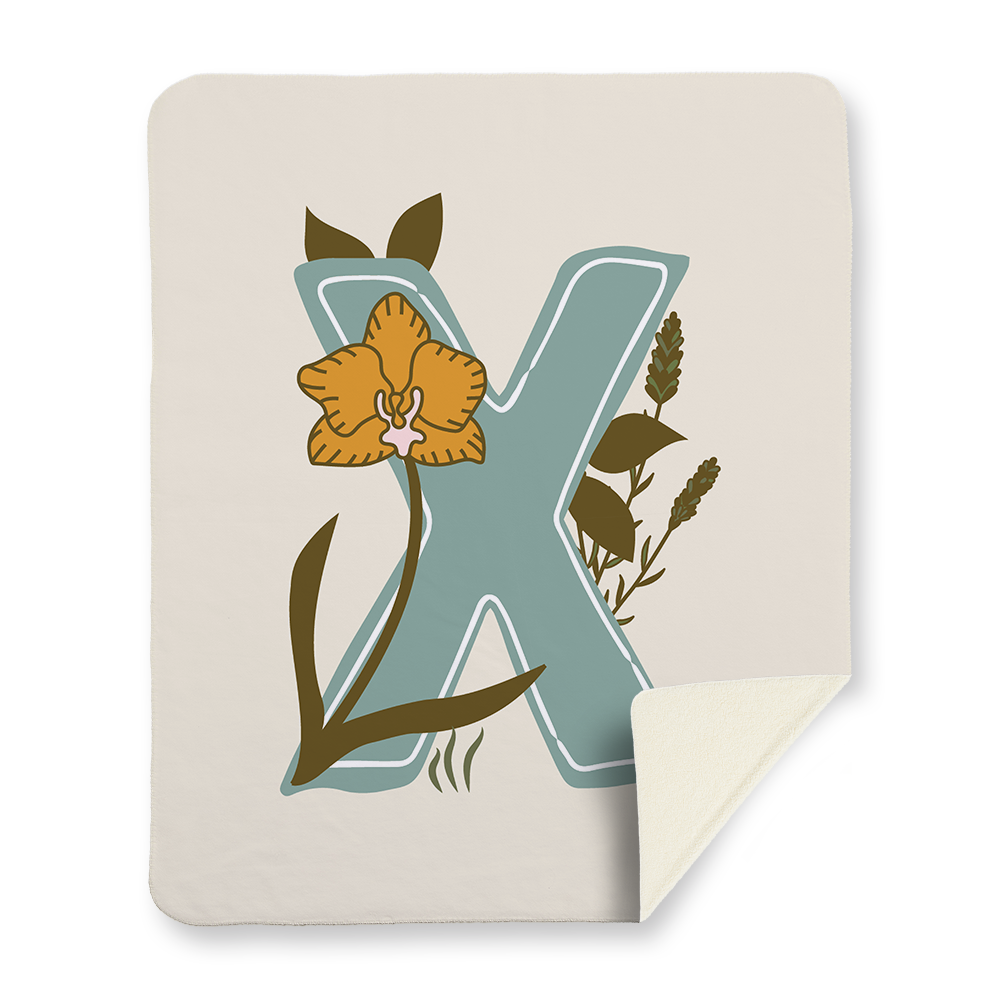 vintage-floral-letter-x-blanket-sherpa