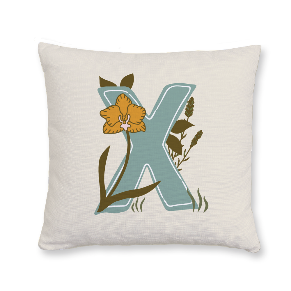 vintage-floral-letter-x-throw-pillow