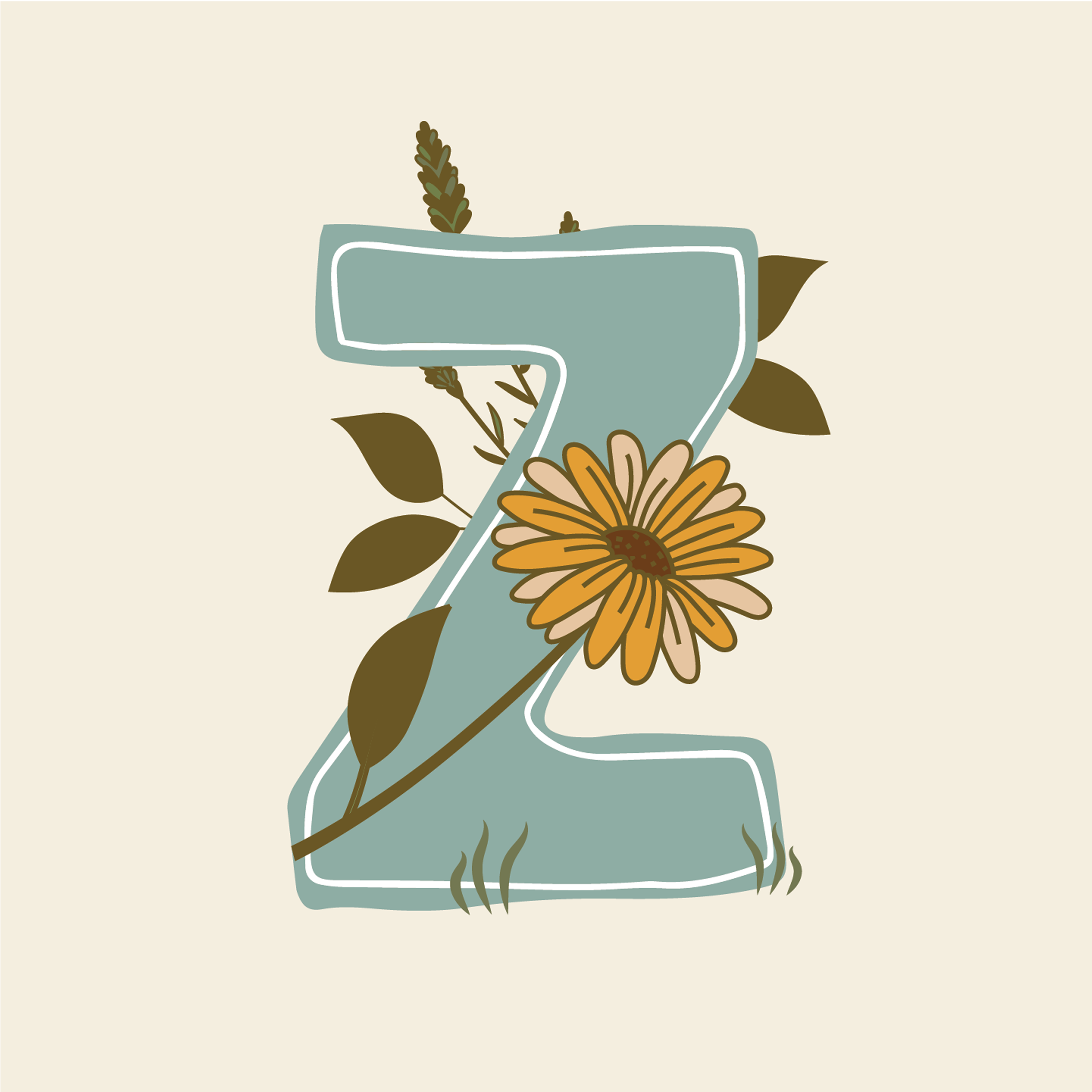vintage-floral-letter-z-design-theme