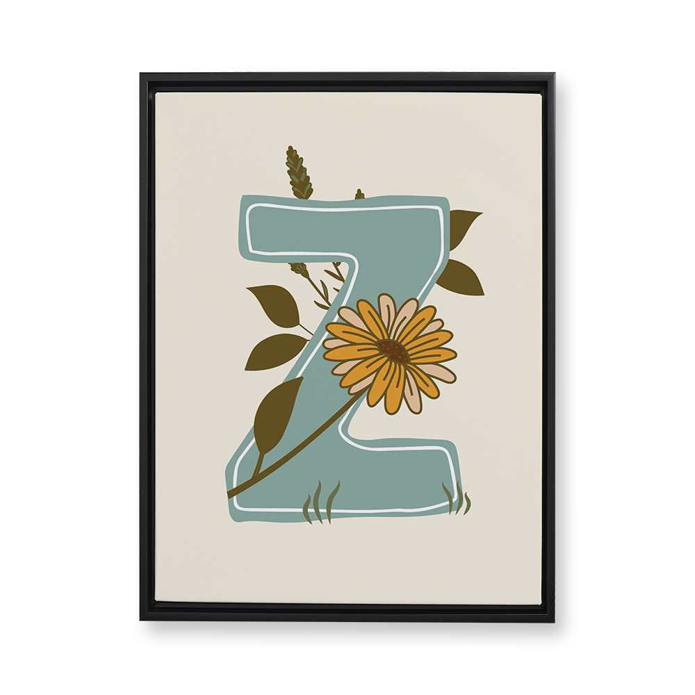 vintage-floral-letter-z-floating-canvas-wall-art