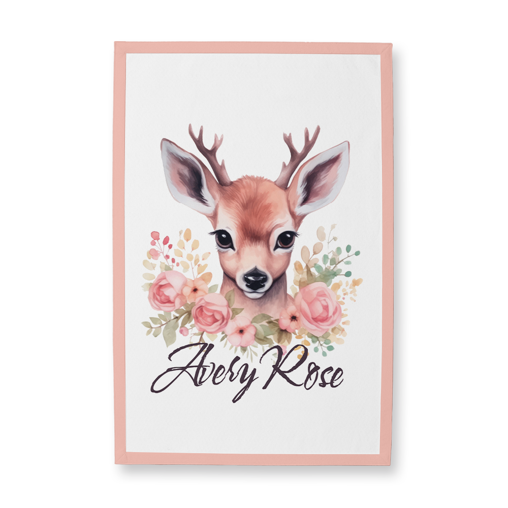 Watercolor Deer Painting Rectangle Camp Flag