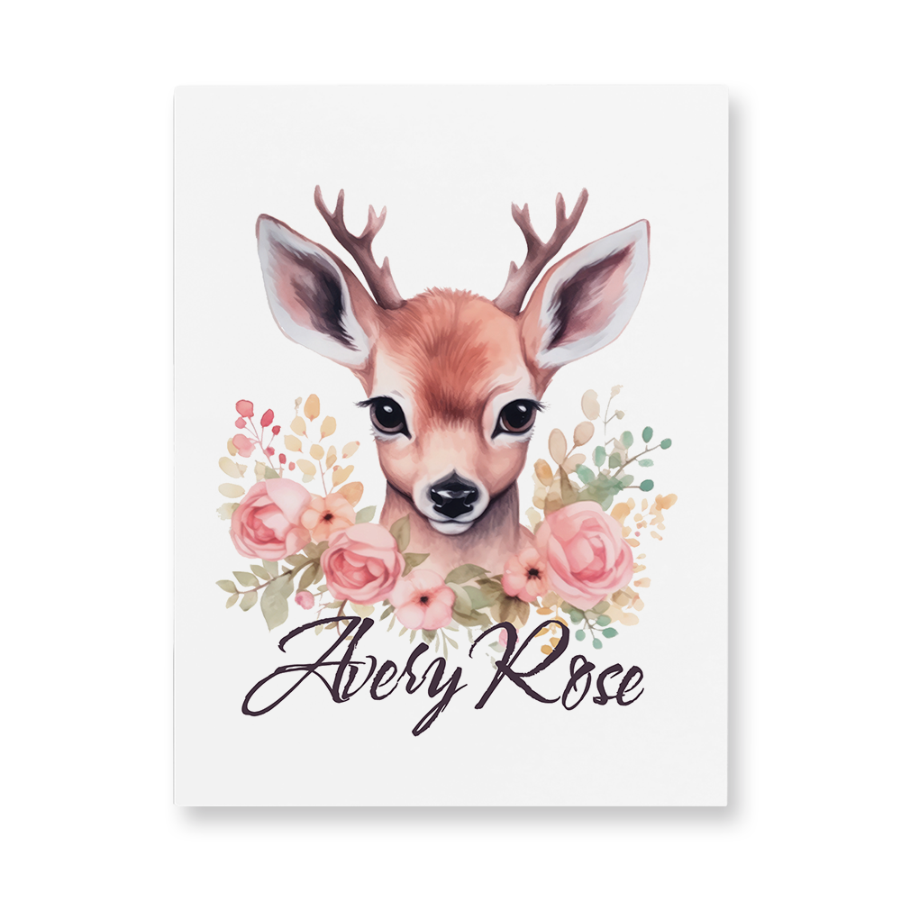 Watercolor Deer Painting Aluminum Wall Art