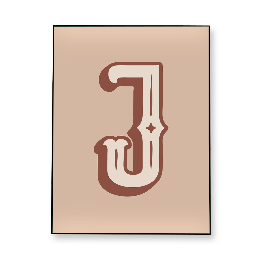 western-style-letter-j-fabric-in-a-frame-wall-art