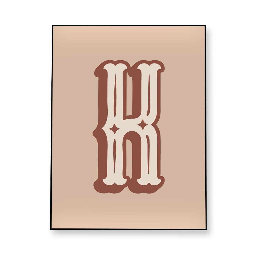 western-style-letter-k-fabric-in-a-frame-wall-art