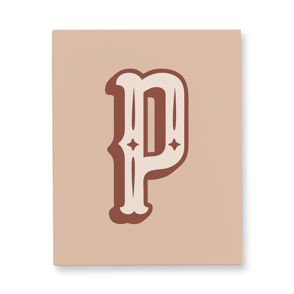 western-style-letter-p-canvas-wall-art