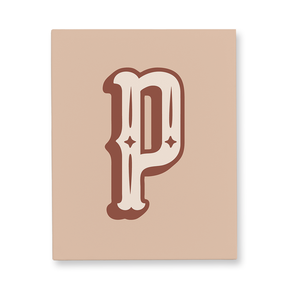 western-style-letter-p-gallery-canvas-wall-art