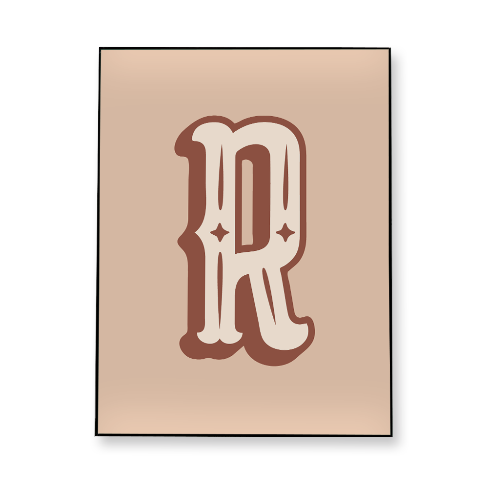 western-style-letter-r-fabric-in-a-frame-wall-art