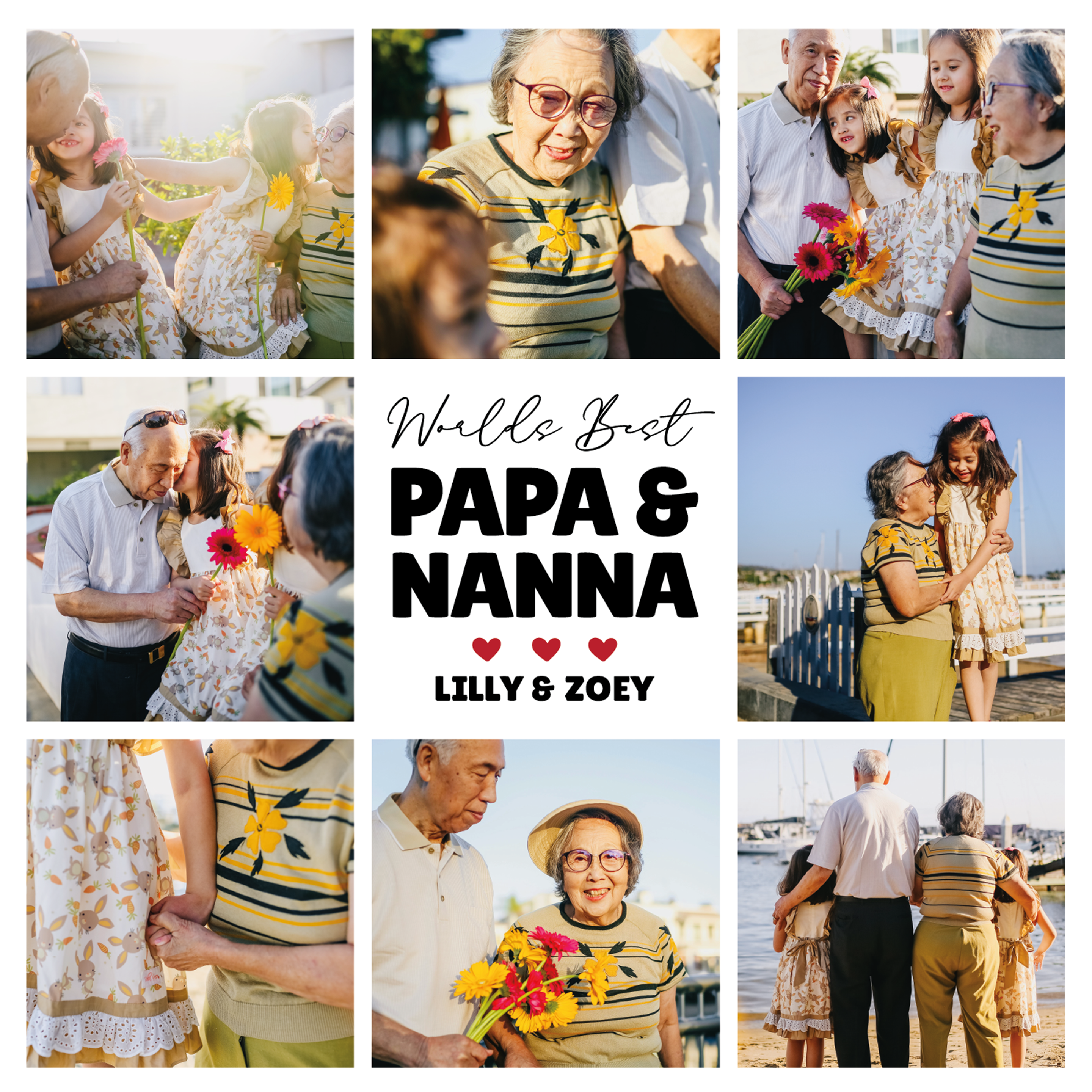 Worlds Best Papa and Nanna Photo Collage